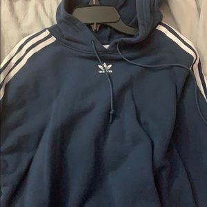 Adidas crop top hooded sweatshirt